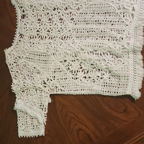 BARASCHI Anthropologie crochet white top - Picture 7 of 10